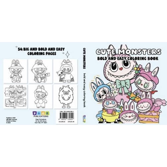 Pre-Owned Cute Monsters Bold and Easy Coloring Book: Big Bold Lines, Adorable Creatures & Simple Kawaii Designs for Stress-Free Coloring (Paperback) 1648339557 9781648339554