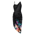 thumbnail image 4 of HKEJIAOI Robes de Cocktail Cadeau d'Anniversaire Robe d'Été pour Femme Imprimée Sans Bretelles Sans Manches Robe de Soirée Fumée Économies Liquidation Noir, 4 of 6