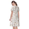 thumbnail image 2 of Bixox Robe d'Été à Manches Courtes pour Femmes Robe Ample Longueur Genou avec Poches-Café, 2 of 7