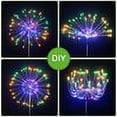 thumbnail image 3 of Decoración solar para jardín, fiesta de cumpleaños, boda, luces de hadas de fuegos artificiales impermeables y coloridas con energía solar para exteriores, 120 luces LED solares para caminos de, 3 of 6