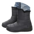 thumbnail image 3 of XIMIN Womens Anti Slip Ankle Booties Winter Snow Boots with Warm Fur Lining Side Zipper Mid-Calf Boot Booties Waterproof Non-slip Sole Casual Outdoor Walking Shoes, 3 of 7