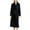 Black, variant on Women's Flannel Robes Lightweight Thicken Warm Bathrobe with Pocket Belt Soft Knee Length Housecoat