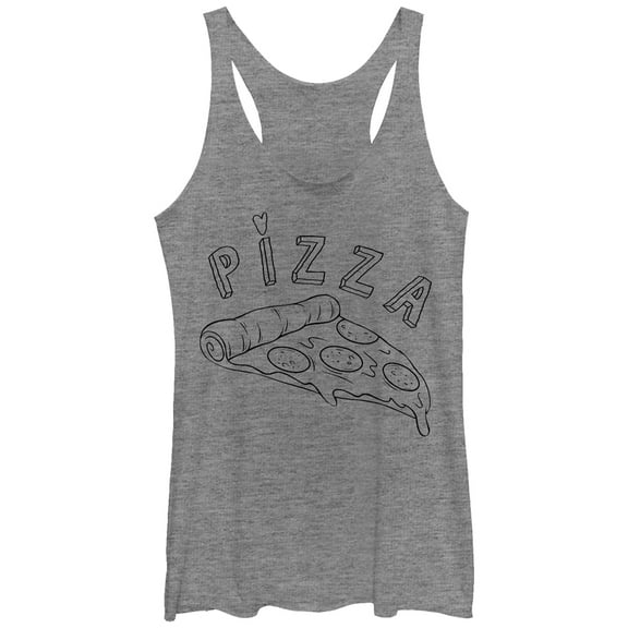 Women's Lost Gods Pizza Doodle  Racerback Tank Top Gray Heather Small