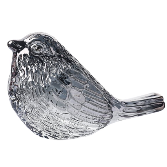 Blown Glass Birds Collectible Figurines Crystal Birds Gifts for Glass Figurines for Animal Lovers for Table Home Decor D,1 * Glass Bird,Grey