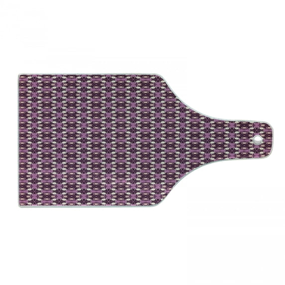 Abstract Cutting Board, Geometric Quirky Circles Forming Odd Symmetric Fractal Flower Petals, Decorative Tempered Glass Cutting and Serving Board, in 3 Sizes, by Ambesonne