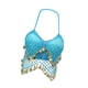 thumbnail image 3 of Traje de danza del vientre con top corto de lentejuelas, sujetador con lentejuelas para fiestas en clubes y mujeres adultas. Azul, 3 of 9