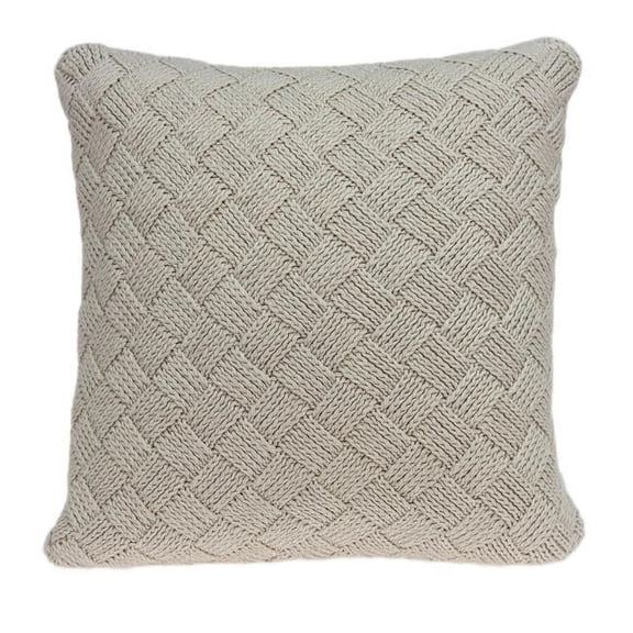 Parkland Collection Aldo 20x20" Weave Cotton Fabric  Throw Pillow in Beige