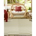 thumbnail image 5 of Unique Loom Outdoor Striped Collection Area Rug - Striped (5' 1" Square Green/Ivory), 5 of 6