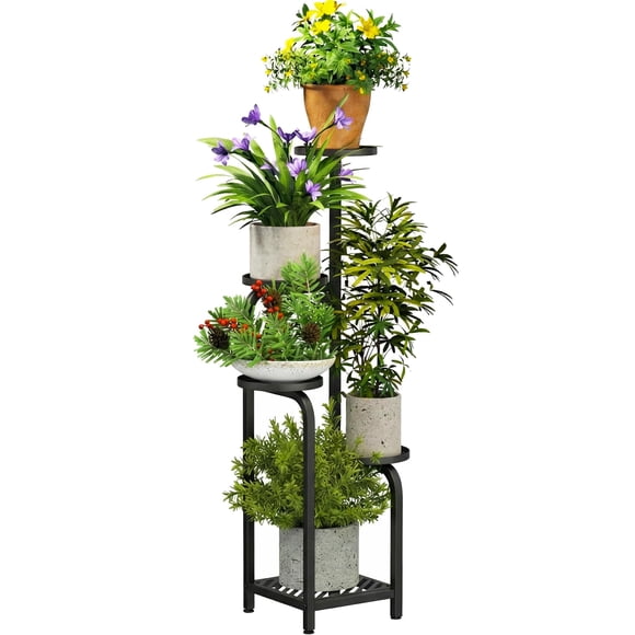 TOSKING 5 Tier Tall Plant Stand Indoor Outdoor, Heavy Duty Corner Shelf for Plants & Decor, Space Saving 3.9FT Metal Flower Pot S