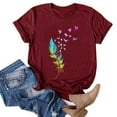 thumbnail image 3 of DondPO Tshirts for Women,Graphic Tee Women Shirt Casual Stylish Top Shirts Short Sleeve Shirts,Summer Tops for Women 2024,Deal Of The Day Red XXL, 3 of 5
