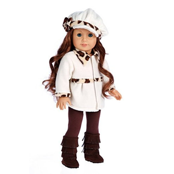 DreamWorld Collections - Marshmallow - 4 Piece Outfit - Coat, Hat, Leggings and Boots.燙lothes Fits 18 Inch American Girl Doll (Doll Not Included)