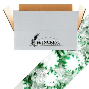WinCrest Spearmint Starlight Mints - Wrapped Hard Candy - 5 Lb Case