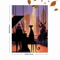 thumbnail image 3 of UXIEQU Jazz Cat Silhouette Piano Music Canvas Wall Art Print 15.75x11.81 Inches, 3 of 8