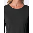 thumbnail image 5 of INSPIRE CHIC Women's Pajama Sets Long Sleeve Crewneck Elastic Waistband Lounge Sets with Pockets L Black, 5 of 6