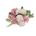 thumbnail image 2 of 8 Head Artificial Hydrangea, 8 Heads Faux Hydrangea Artificial Flower Bouquet, Realistic Silk Floral Arrangement, Wedding Home Decor for Living Room Table Centerpiece and Party, 2 of 6