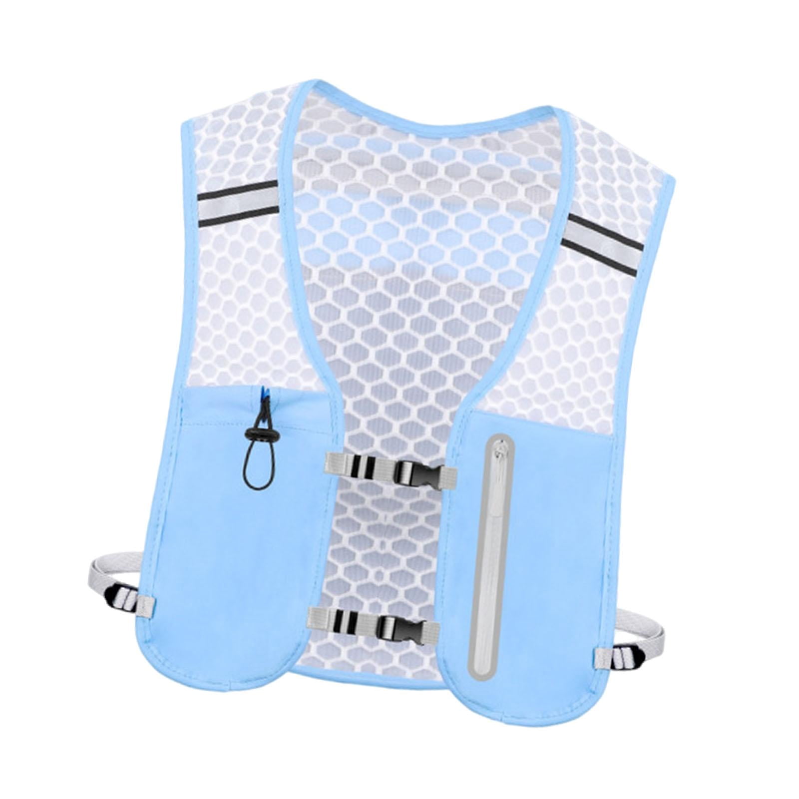 QccHieUs Running Vest Pack 2 L with Adjustable Waistband Outdoor Sports Bag for Women Men blue