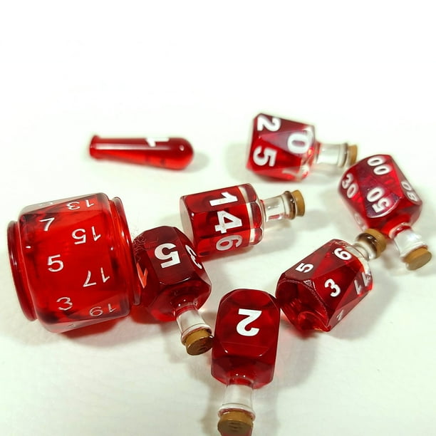 Juego de 7 dados de poción de colores, juego de dados D4 Fichas de poción Dados Accesorios de rol Juego de dados poliédricos Dados de juego de rol para jugadores de rol Regalos de favores de fiesta