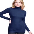 thumbnail image 3 of Women‘s Long Sleeve Rib Turtleneck Top Pullover Sweater L RED, 3 of 6