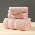 thumbnail image 1 of XmhyTop-A Juego de 3 toallas de algodón, suaves y absorbentes, color rosa, 1 of 4