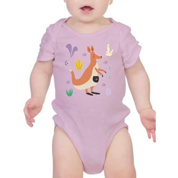 Kangaroo Doodle Style Safari Bodysuit Infant -Image by Shutterstock,  Newborn