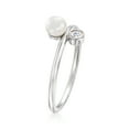 thumbnail image 2 of Ross-Simons 4.5-5mm Cultured Pearl Ring With Single CZ in Sterling Silver, Women's, Adult, 2 of 5