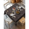 thumbnail image 2 of Japanese Style Suqare Tablecloth - 60 x 60 Inch, Vintage Cranes Ocean Wave Black Grey Waterproof & StainResistant Tablecloth, Washable Oil-proof Table Cover for Dining/Party/Wedding/Camping/Buffet, 2 of 9