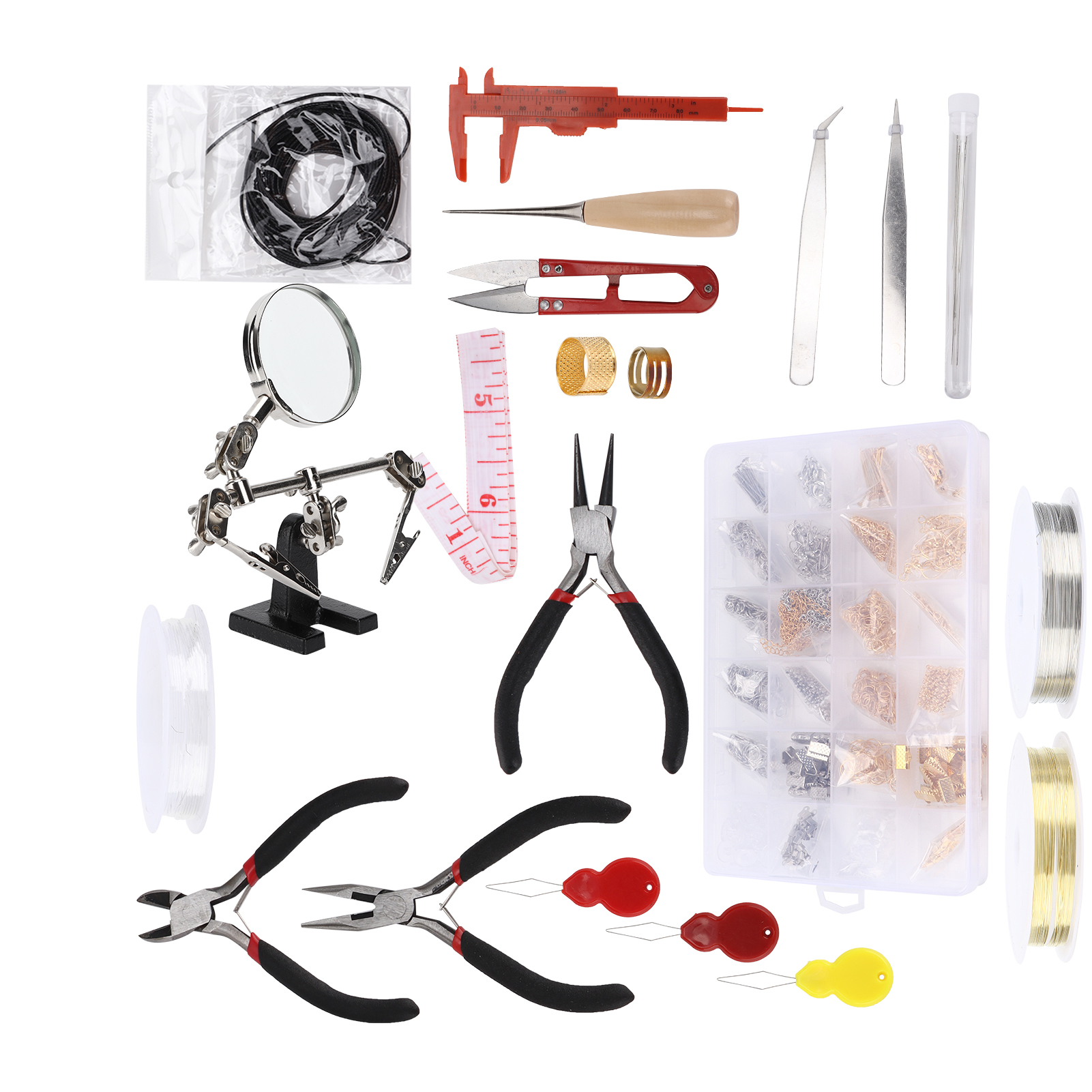 Jewelry Making Set Pliers Necklace Chain Open Ring Kit Beaded DIY ...