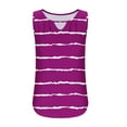 thumbnail image 5 of Ayolanni V-Neck Scrub Tops Women Purple Striped Sleeveless Tank Tops Basics Womens Clothing S, 5 of 5