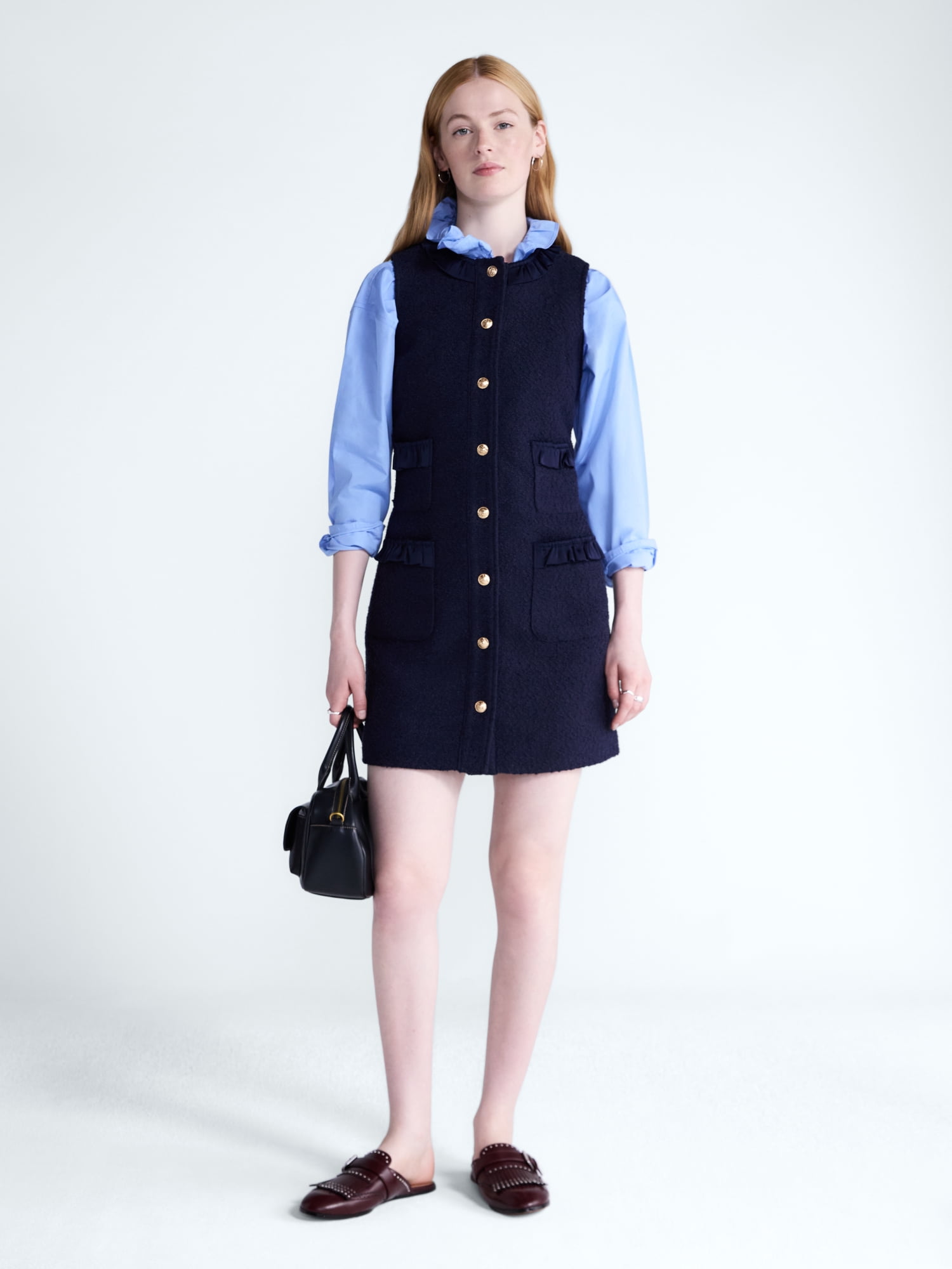 Free Assembly Women's and Women's Plus Sleeveless Button Front Combo Shift Dress, Sizes XS-4X