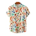thumbnail image 5 of Camisas de manga corta con botones para hombres y mujeres Camisas hawaianas con estampado de hongos Camisas casuales con flores Camisas hawaianas, 5 of 5