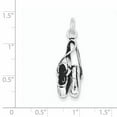 thumbnail image 2 of Beautiful Sterling Silver Antiqued Ballet Shoes Charm, 2 of 2