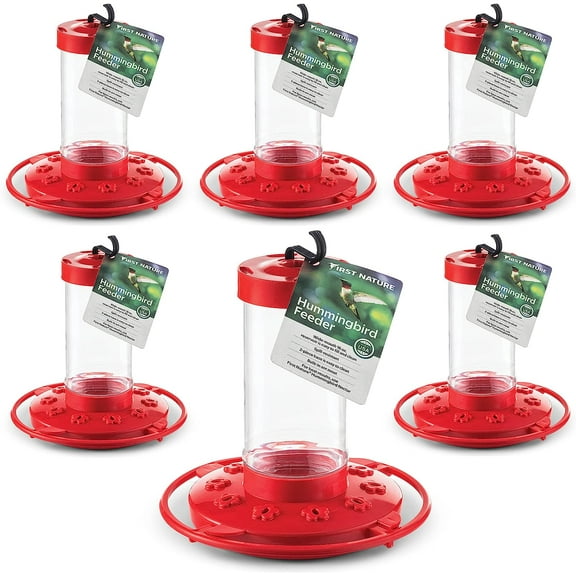 First Nature 3051 Hummingbird Feeder, 16-Ounce (6 Pack, Red)