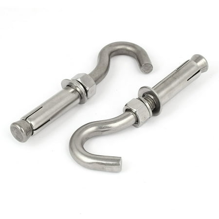 Stainless Steel Anchor Bolts - M12 Stainless Steel Expansion Bolt Open Cup Sleeve Anchor Hook Fastener 2PCS