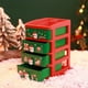 thumbnail image 1 of Caja De Almacenamiento De Plástico Caja De Plástico Navideña De 22x18x13.5cm Con 4 Cajones, Diseño Navideño Rojo Para Organizar Accesorios Para El Cabello Y Artículos Pequeños (1 Unidad) Rkxzt, 1 of 6