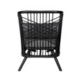 thumbnail image 4 of CC Home Furnishings Cushioned Rattan Wooden Chair - 30.75" - Black and Gray, 4 of 9