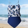thumbnail image 2 of Bainana Baby Girls Swimwear Two Piece Swimsuits Floral Print Tankini Tops And Shorts Set Little Girls Pool Casual Beach Swimsuit Blue Size 4-5 Years, 2 of 3