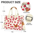 thumbnail image 4 of Gocvo Canvas Tote Bag for Women, Large Multi-Pocket Shoulder Handbag, Crossbody Messenger Bag, Strawberry, 4 of 6