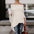 thumbnail image 2 of LQCMBYF Summer Tshirts Tops for Women Womens off Shoulder Asymmetric Plain T Shirts Solid Color T Shirt Tops Blouse Women Tshirts Womens Blouses Tshirts Casual Women Tops Tshirts(Beige,XL), 2 of 6