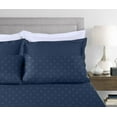 thumbnail image 5 of Threadmill Cotton Twin Sheet Set | 100% Cotton Sheets for Twin Size Bed | Damask Jacquard Sateen Twin Bed Sheets Set with 16” Deep Pocket | Soft Breathable 3-Piece Cooling Sheet Set | Folkstone Blue, 5 of 7