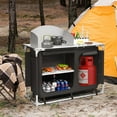 thumbnail image 2 of Goplus Portable BBQ Camping Grill Table Kitchen Sink Station w/ Storage Organizer Basin, 2 of 10