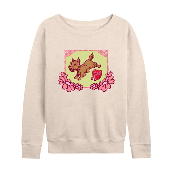 Wizard of Oz - Toto with Box of Chocolates - Women's Lightweight French Terry Long Sleeve Shirt