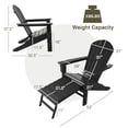 thumbnail image 2 of Gymax Chaise Adirondack de Patio en HDPE Chaise Longue d'Extérieur avec Ottoman Rétractable Noir, 2 of 7