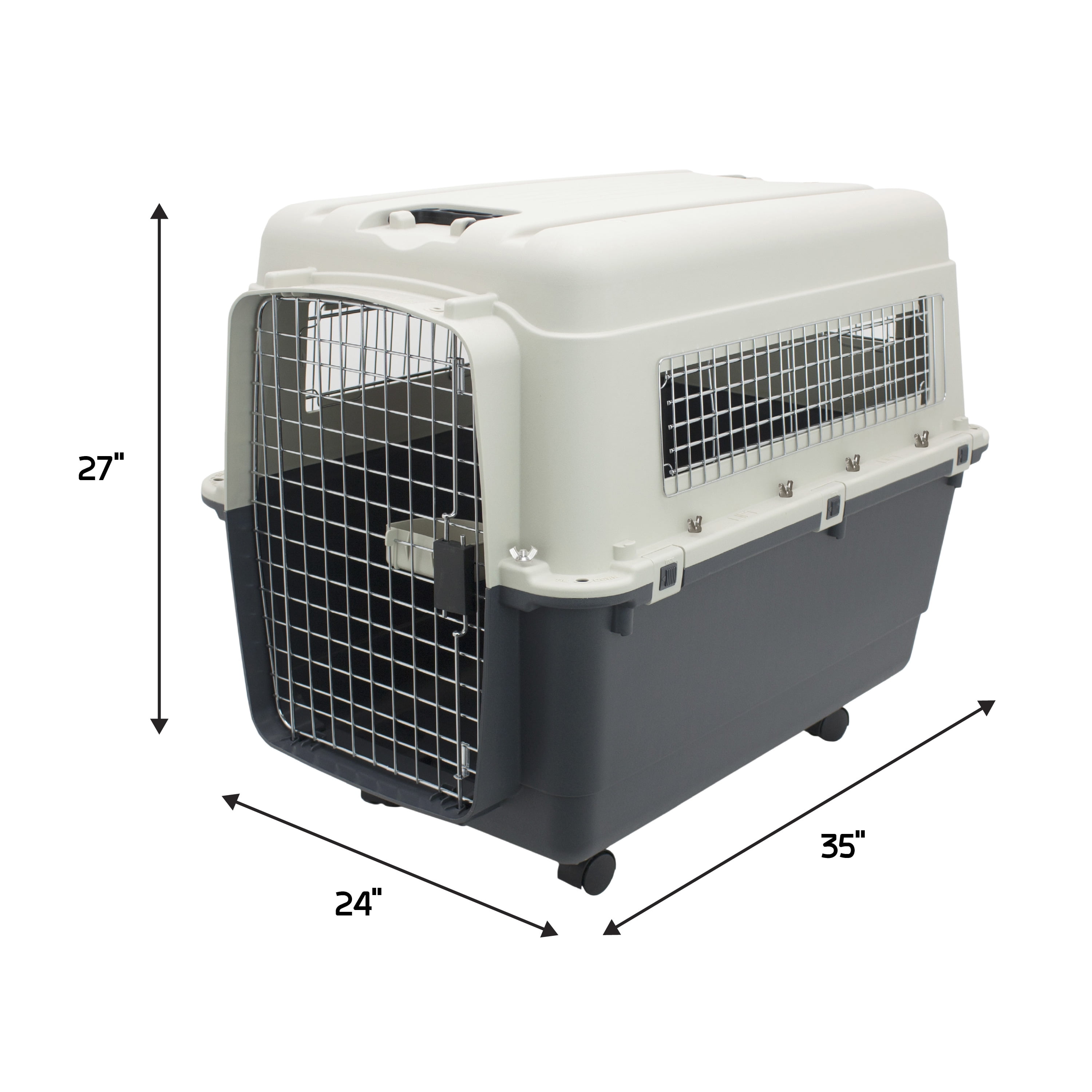 SportPet Designs Airline Approved Plastic Dog Kennel with Wheels