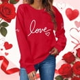 thumbnail image 2 of WTXUE Women's Valentine Sweatshirts Love Heart Printed Pullover Sweatshirt Cute Valentine Shirt Long Sleeve Round Neck Pullover Top Oversized Blouses Loose Tee Shirts White Xxl, 2 of 7