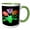Green/White, variant on 3drose, Tulip Trio Colorful Artistic Flowers Vector, 11oz Two-tone Blue Mug