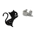 thumbnail image 1 of Escultura decorativa de reloj de pared con diseño de gato, acrílico, estética moderna, de dibujos animados, para mesa, artesanía, figura de animal par, 1 of 8