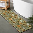 thumbnail image 2 of Green Sunflower Bee Pattern Bathroom Rugs Mat,Non Slip Microfiber Bathroom Rug,Rubber Backing,Soft Bathroom Mats for Bathroom Floor,Tub and Shower,47x17in(120x43cm), 2 of 5