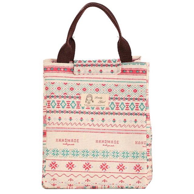 Fiambrera portátil para picnics y almacenamiento de alimentos, bolsa térmica con diseño floral