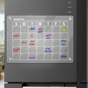 Blingpaing Magnetic Acrylic Calendar for Fridge, Calendar Planner Board for Refrigerator, Clear Dry Erase Board Include 8 Makers and Clean Cloth