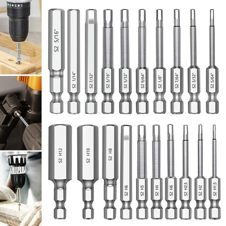 

Willstar 20pcs Hex Head Allen Wrench Drill Bit Set Premium S2 Steel Drill Bit Quick Release Shank Magnetic Screwdriver Bit Set